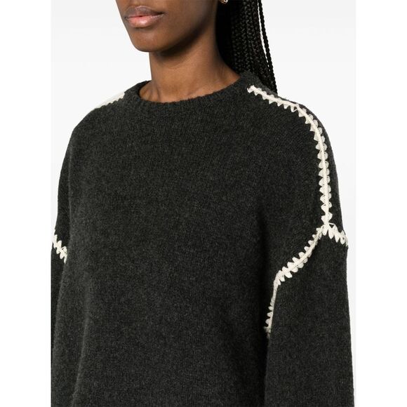 Toteme Women Embroidered Wool Jumper - Picture 2 of 5